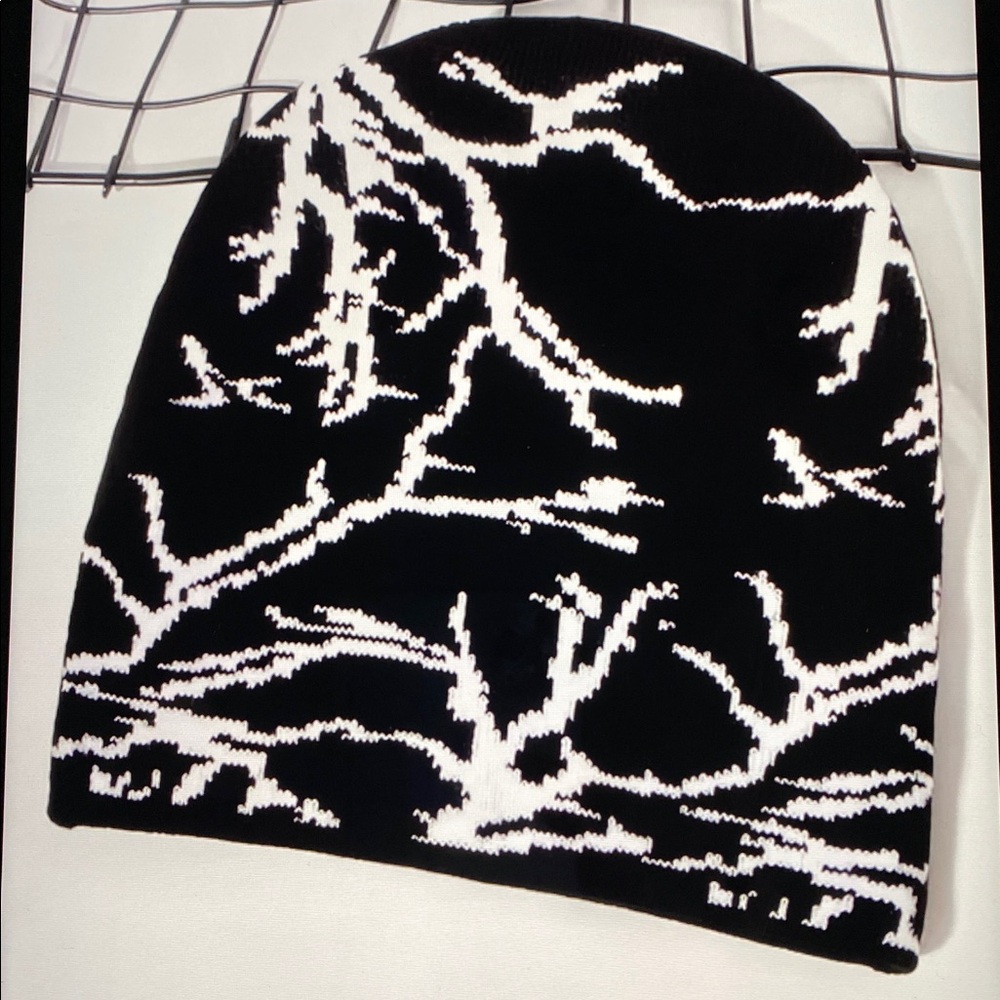 Black and White Patterned Beanie